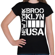PRINTFASHION New York Brooklyn USA - Női póló - Fekete női póló