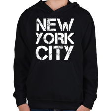 PRINTFASHION New York City - Gyerek kapucnis pulóver - Fekete gyerek pulóver, kardigán
