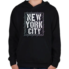 PRINTFASHION New York City  - Gyerek kapucnis pulóver - Fekete gyerek pulóver, kardigán