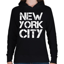 PRINTFASHION New York City - Női kapucnis pulóver - Fekete női pulóver, kardigán