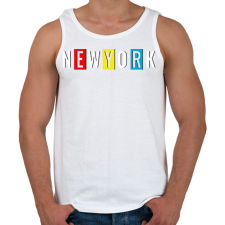 PRINTFASHION New York - Férfi atléta - Fehér atléta, trikó