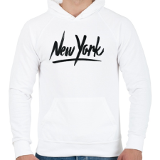PRINTFASHION New York - Férfi kapucnis pulóver - Fehér férfi pulóver, kardigán