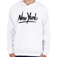 PRINTFASHION New York - Gyerek kapucnis pulóver - Fehér