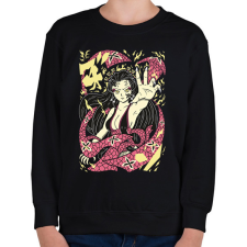 PRINTFASHION Nezuko Demon - Gyerek pulóver - Fekete gyerek pulóver, kardigán