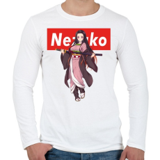 PRINTFASHION Nezuko - Férfi hosszú ujjú póló - Fehér
