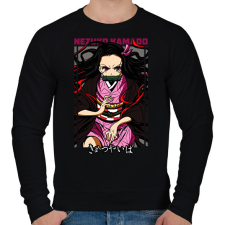 PRINTFASHION Nezuko Kamado-Demon Slayer - Férfi pulóver - Fekete férfi pulóver, kardigán