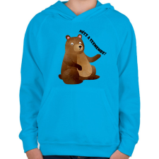 PRINTFASHION Nézz a szemembe - Gyerek kapucnis pulóver - Azúrkék gyerek pulóver, kardigán