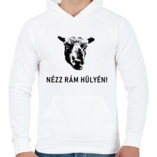 PRINTFASHION NÉZZ RÁM HÜLYÉN! - Férfi kapucnis pulóver - Fehér férfi pulóver, kardigán
