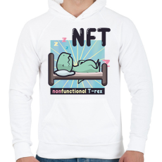 PRINTFASHION NFT - Nonfunctional T-rex - Férfi kapucnis pulóver - Fehér