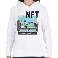 PRINTFASHION NFT - Nonfunctional T-rex - Női kapucnis pulóver - Fehér