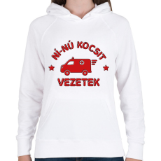 PRINTFASHION Ní-nú kocsi - Női kapucnis pulóver - Fehér