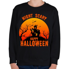 PRINTFASHION Nigh Scary Halloween - Gyerek pulóver - Fekete