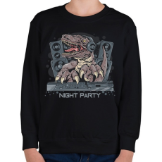 PRINTFASHION Night Party T-rex - Gyerek pulóver - Fekete