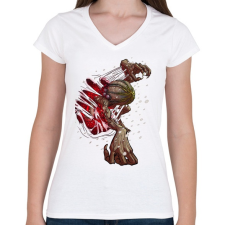 PRINTFASHION NIGHTMARE_GORGON_N1_HD - Női V-nyakú póló - Fehér női póló