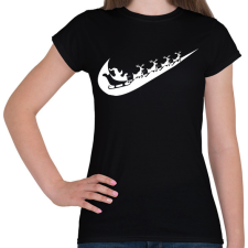 PRINTFASHION nike márkaparódia fehér - Női póló - Fekete női póló