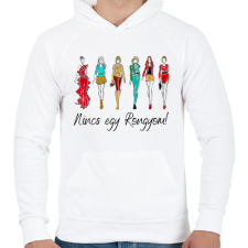 PRINTFASHION Nincs egy rongyom! - Férfi kapucnis pulóver - Fehér férfi pulóver, kardigán
