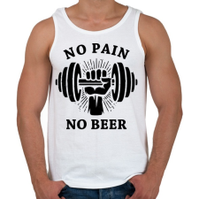 PRINTFASHION Nincs fájdalom, nincs sör - Férfi atléta - Fehér atléta, trikó