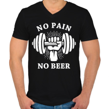 PRINTFASHION Nincs fájdalom, nincs sör - Férfi V-nyakú póló - Fekete férfi póló