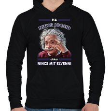 PRINTFASHION Nincs jogsi, nincs baj! - Férfi kapucnis pulóver - Fekete