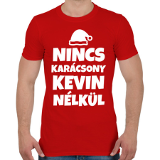 PRINTFASHION NINCS KARÁCSONY KEVIN NÉLKÜL - Férfi póló - Piros férfi póló