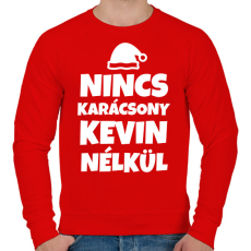 PRINTFASHION NINCS KARÁCSONY KEVIN NÉLKÜL - Férfi pulóver - Piros