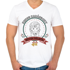 PRINTFASHION Nincs karácsony Kevin nélkül - Férfi V-nyakú póló - Fehér férfi póló