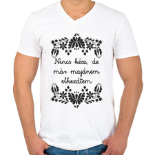 PRINTFASHION Nincs kész, de már majdnem elkezdtem - Férfi V-nyakú póló - Fehér férfi póló