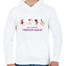 PRINTFASHION Nincs lehetetlen - Műkörmös vagyok - Férfi kapucnis pulóver - Fehér