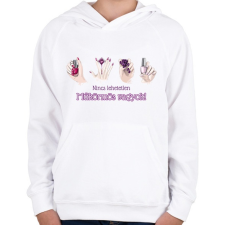 PRINTFASHION Nincs lehetetlen - Műkörmös vagyok - Gyerek kapucnis pulóver - Fehér gyerek pulóver, kardigán