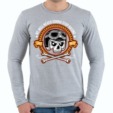 PRINTFASHION Nincs megállás - Férfi hosszú ujjú póló - Sport szürke