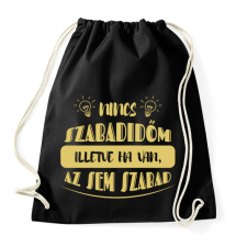 PRINTFASHION Nincs szabadidőm - Sportzsák, Tornazsák - Fekete tornazsák
