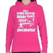 PRINTFASHION Nincs szőke herceg - Női kapucnis pulóver - Fukszia női pulóver, kardigán