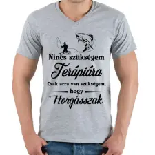 PRINTFASHION Nincs szükségem..  - Férfi V-nyakú póló - Sport szürke férfi póló