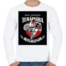 PRINTFASHION Nincs szükségem terápiára, csak motoroznom kell - Férfi pulóver - Fehér férfi pulóver, kardigán
