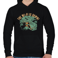 PRINTFASHION Nincs wifi - Férfi kapucnis pulóver - Fekete