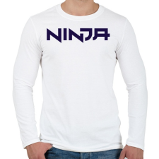 PRINTFASHION Ninja - Blue - Férfi hosszú ujjú póló - Fehér férfi póló