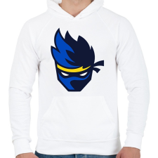 PRINTFASHION Ninja - Férfi kapucnis pulóver - Fehér férfi pulóver, kardigán