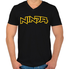 PRINTFASHION Ninja - Férfi V-nyakú póló - Fekete férfi póló