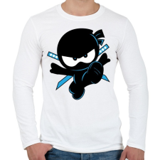 PRINTFASHION Ninja Kidz - Férfi hosszú ujjú póló - Fehér férfi póló