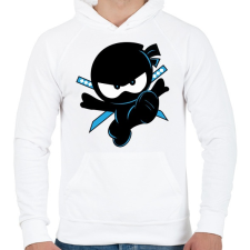 PRINTFASHION Ninja Kidz - Férfi kapucnis pulóver - Fehér férfi pulóver, kardigán
