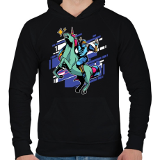 PRINTFASHION Ninja unikornis - Férfi kapucnis pulóver - Fekete