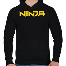 PRINTFASHION Ninja - Yellow - Férfi kapucnis pulóver - Fekete