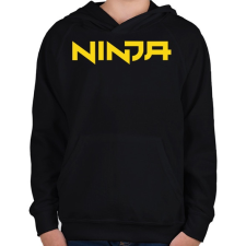 PRINTFASHION Ninja - Yellow - Gyerek kapucnis pulóver - Fekete gyerek pulóver, kardigán
