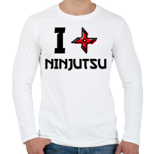 PRINTFASHION NINJUTSU - Férfi hosszú ujjú póló - Fehér férfi póló