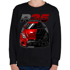 PRINTFASHION Nissan GT-R R35 - Gyerek pulóver - Fekete