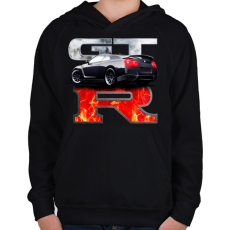 PRINTFASHION Nissan GTR - Gyerek kapucnis pulóver - Fekete