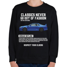PRINTFASHION Nissan Skyline - Gyerek pulóver - Fekete