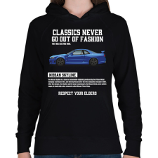 PRINTFASHION Nissan Skyline - Női kapucnis pulóver - Fekete női pulóver, kardigán