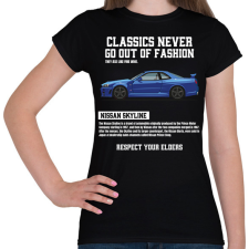 PRINTFASHION Nissan Skyline - Női póló - Fekete női póló
