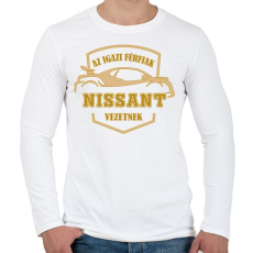 PRINTFASHION Nissan sofőr - Férfi hosszú ujjú póló - Fehér